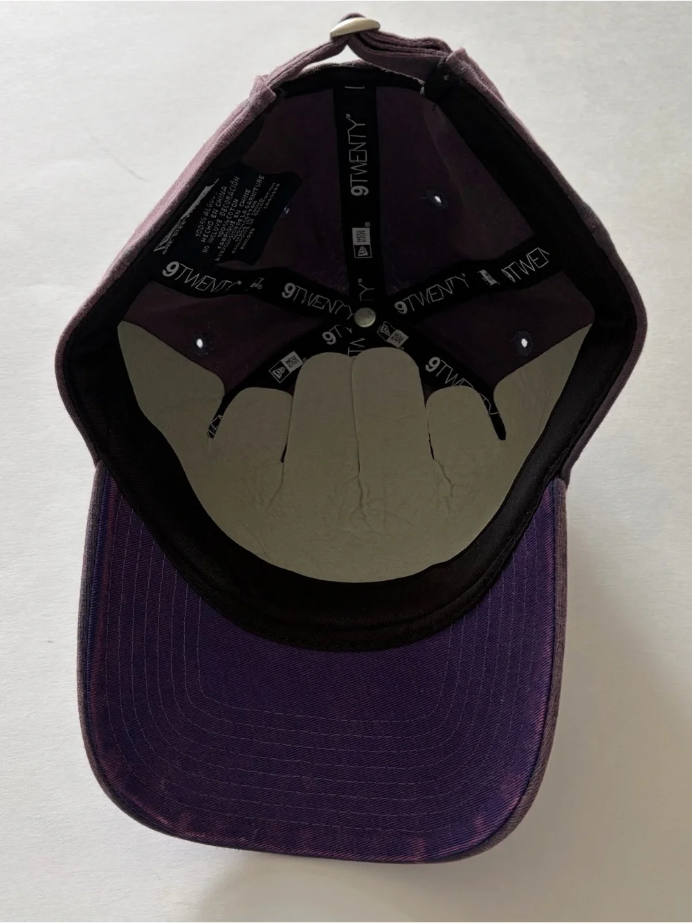 New Era Men's Purple Sand Washed Baseball Cap with Embroidered Script